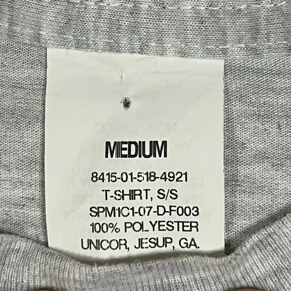 US Air Force PT T-Shirt Mens Sz M Gray Reflective Logo IPTU Workout Gym Tee USAF
